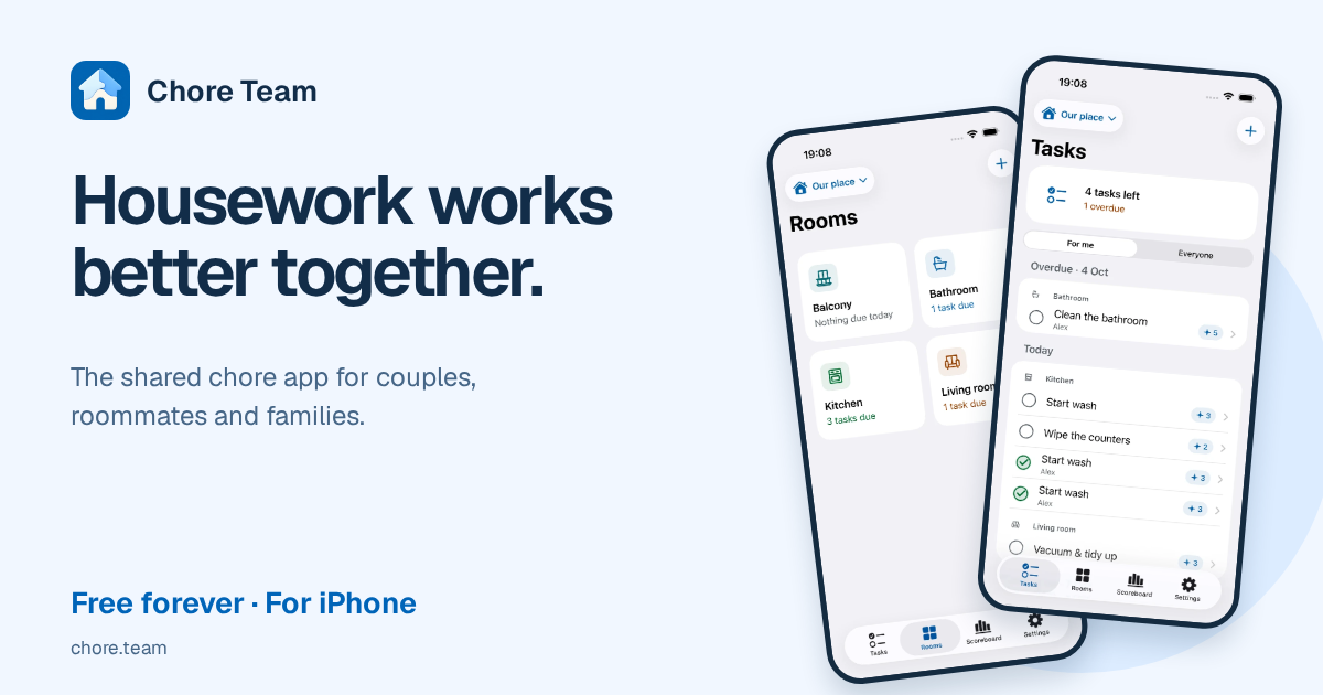 I built Chore Team, a free iPhone app for sharing chores and the mental load
